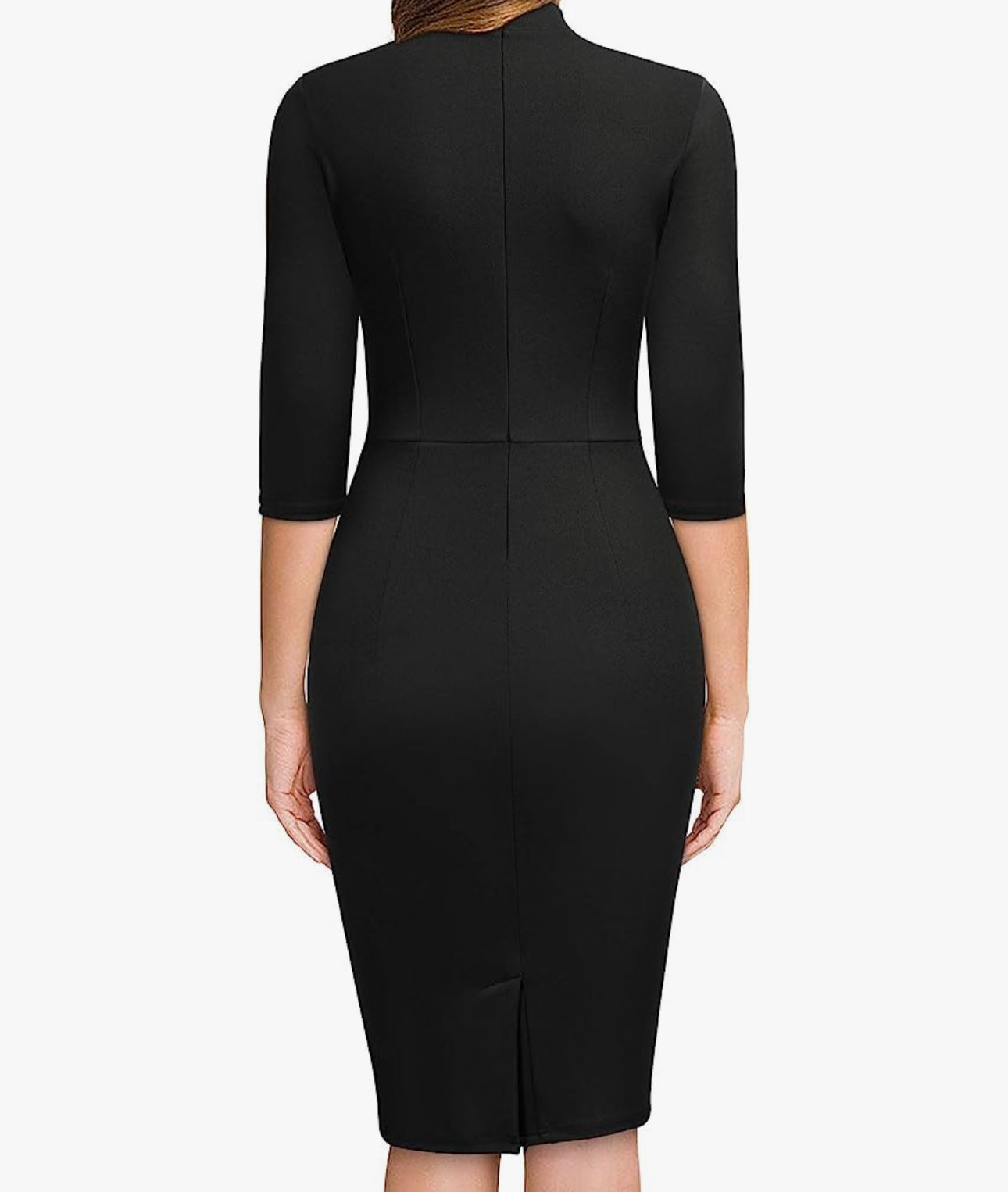 Vintage Inspired Half Collar Dress, US Sizes Small - XXLarge (BLACK DR