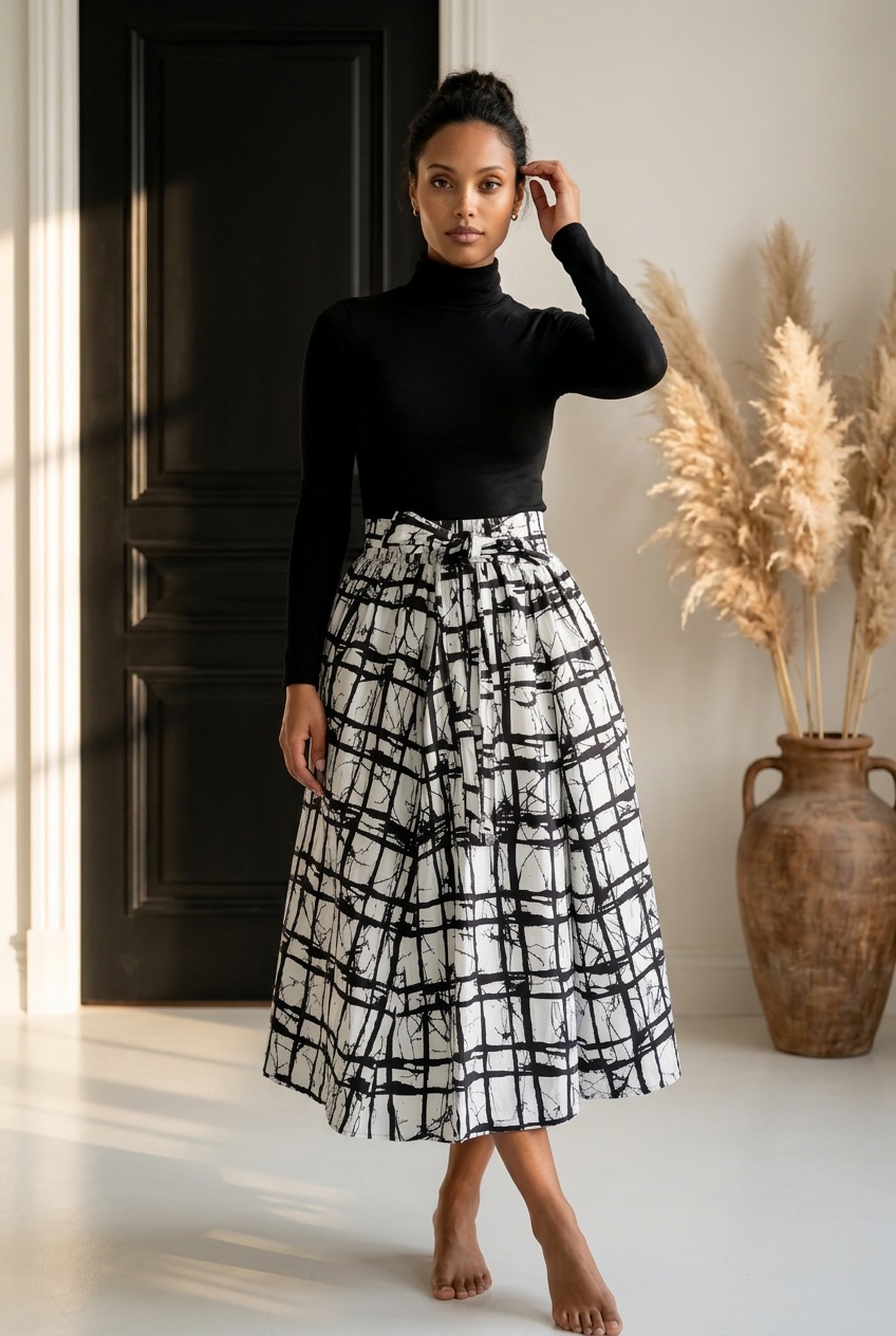 Ankara Midi Flare Skirt (1312 J)