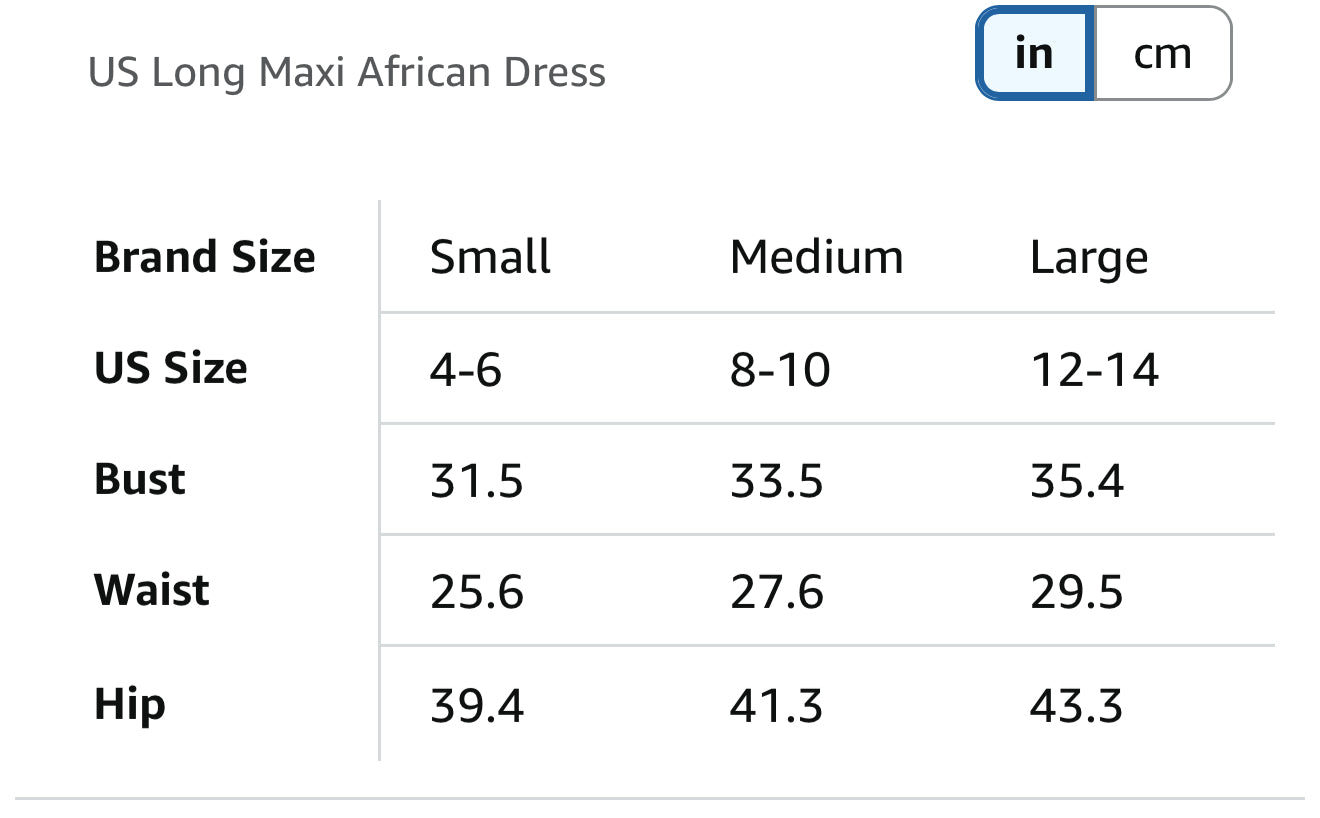 Elegant African Print Maxi Dress – Sizes S to 3XL (Orange)