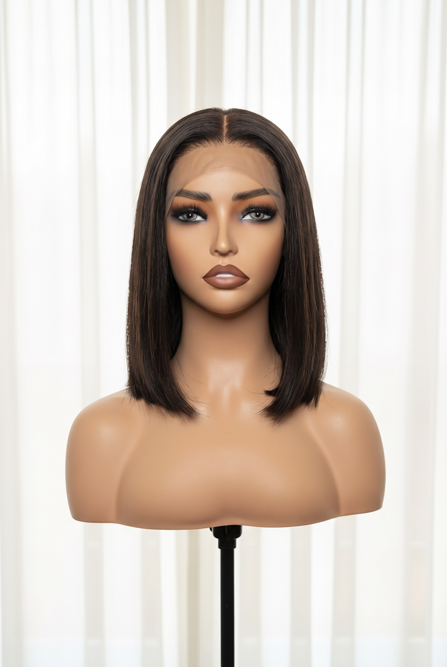 150% Density 5x5 Glueless Lace Closure Human Hair Bob Wig Straight