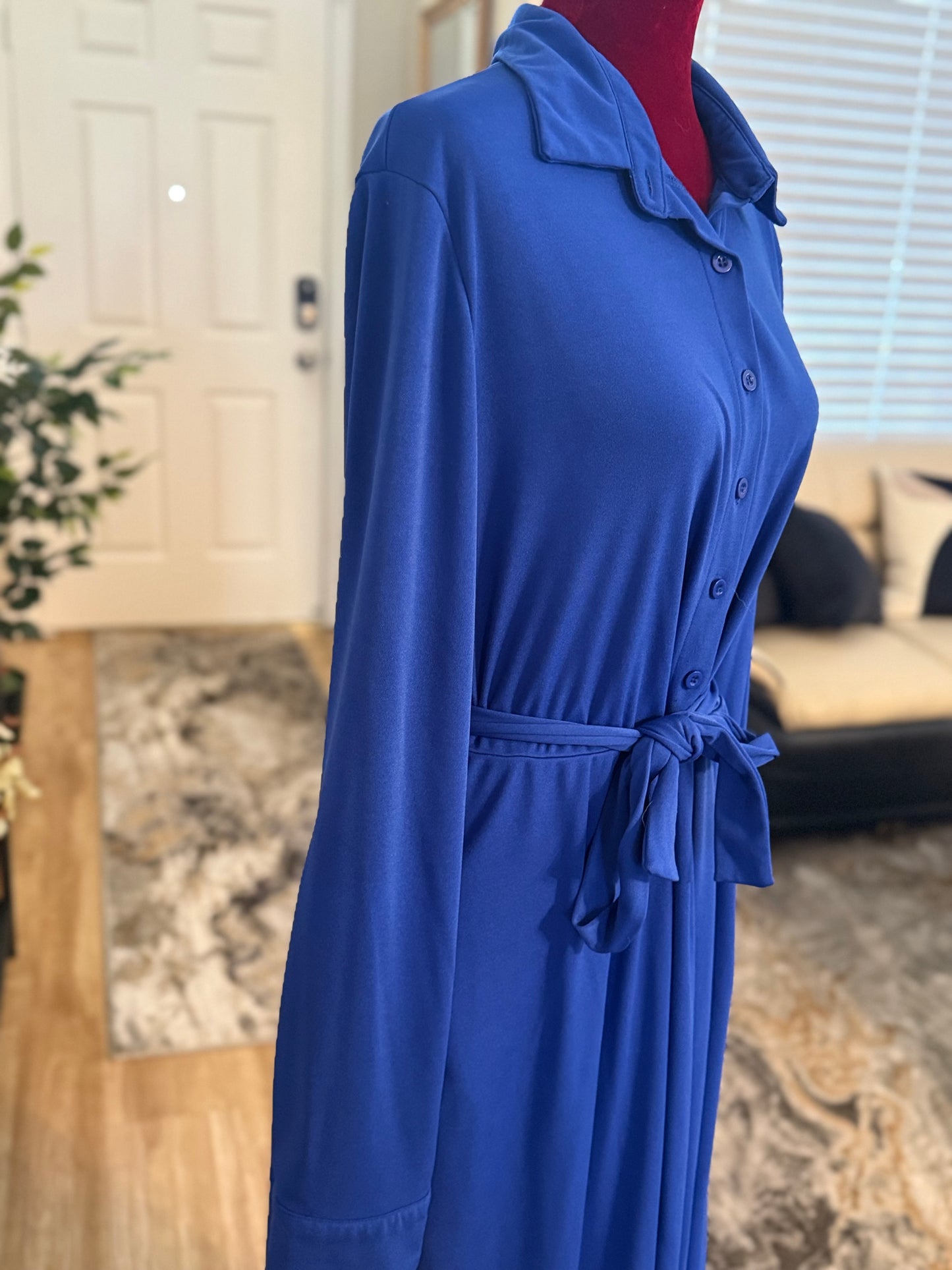 Plus Size Button Down Maxi Length Dress, 2XL