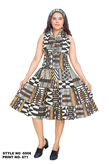 Woman's Mid-Length Smock Dress 5006