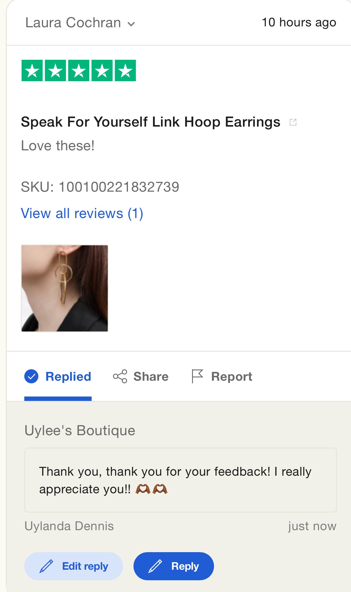 Speak For Yourself Link Hoop Earrings