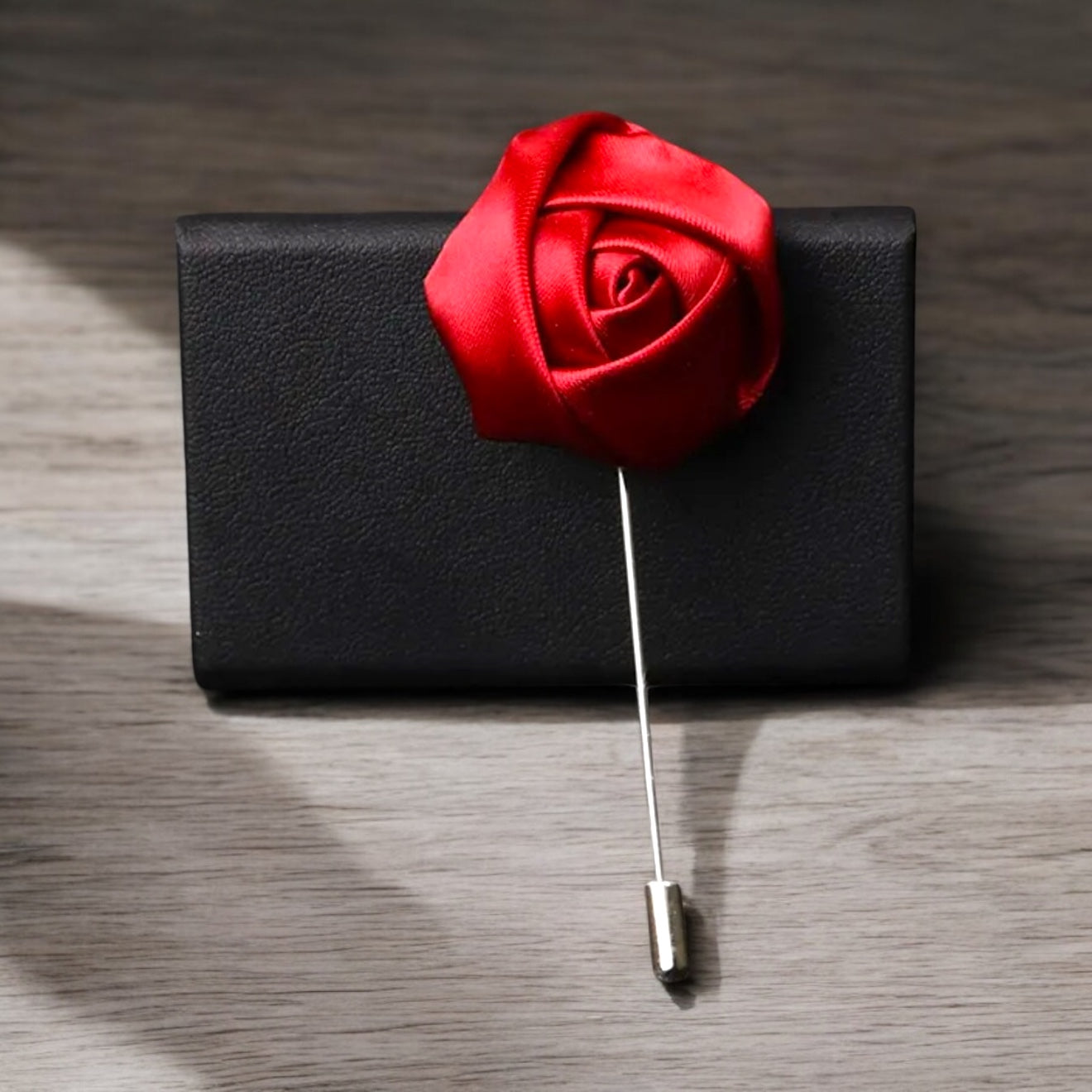 Men’s Rose Lapel Pin - Burgundy