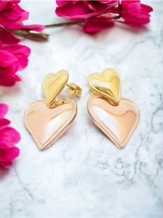 Stainless Steel Double Heart Earrings