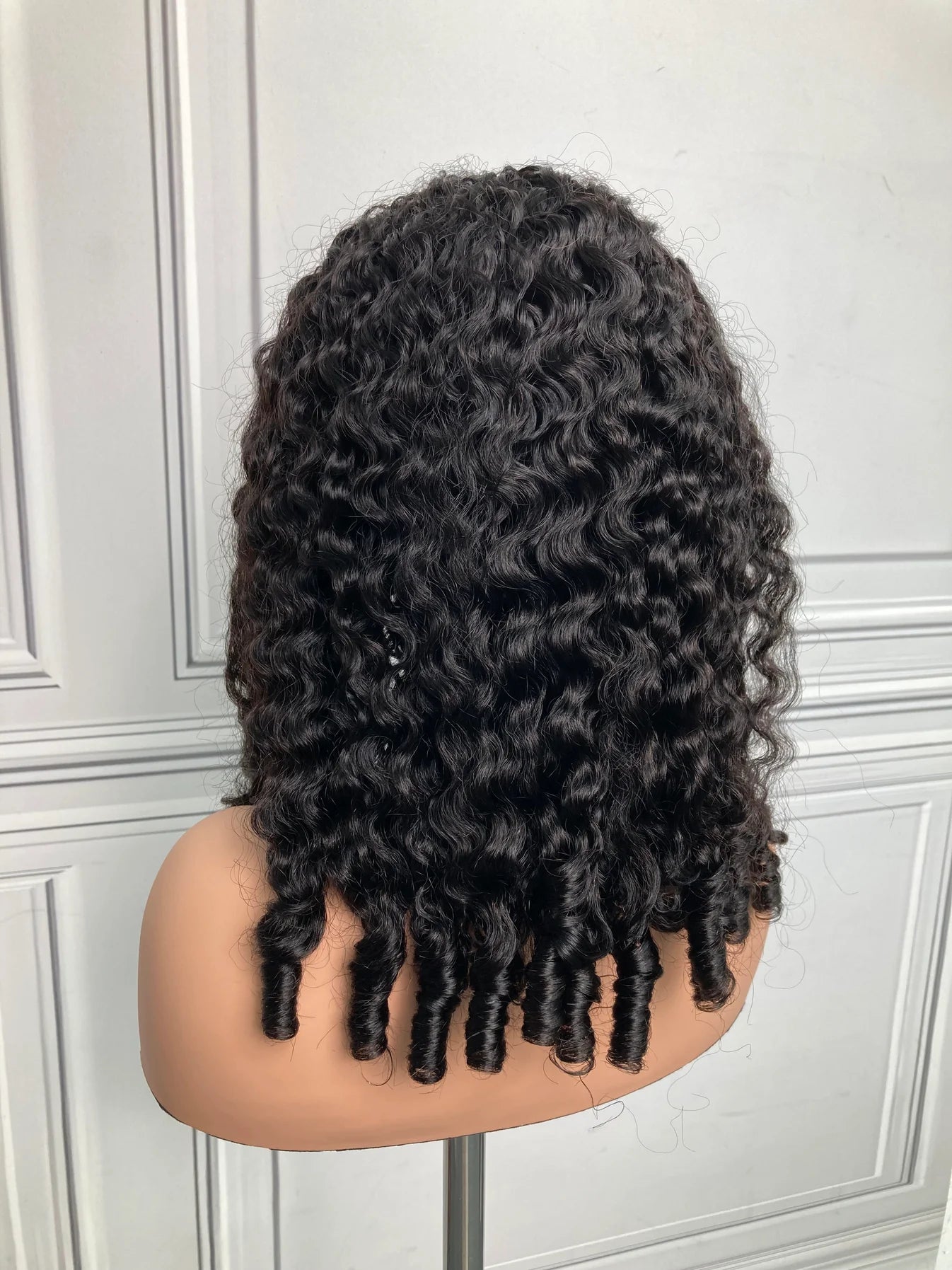 Wear and Go 180% Density Human Hair Half Wig Burmese Curly
