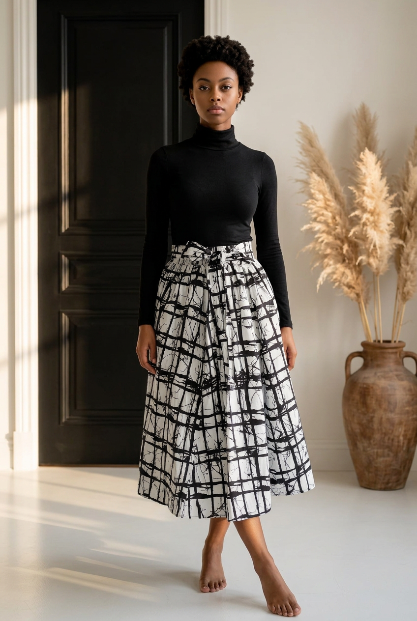 Ankara Midi Flare Skirt (1312 J)