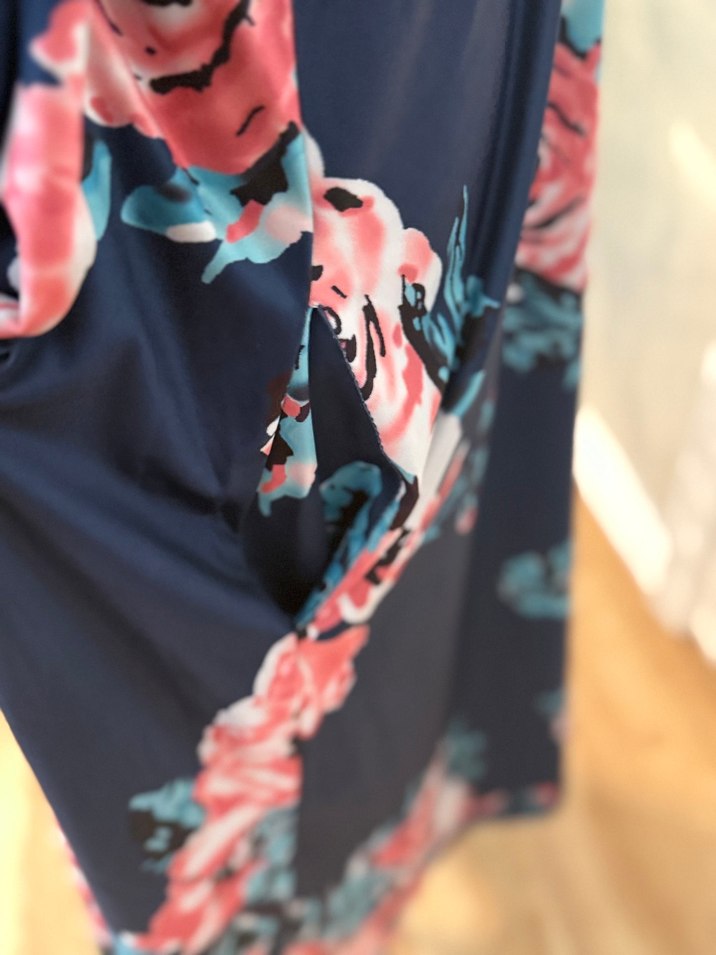 Casual Midi Floral Print Dress, 3XL