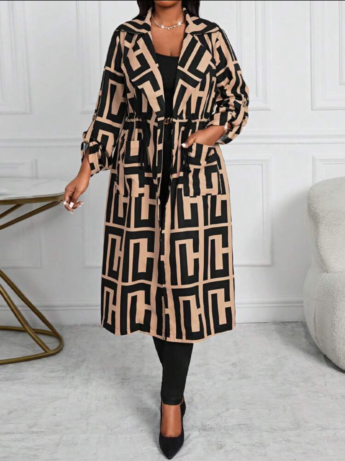 Multi-Print Print Long Length Cardigan, Plus Size 12 - 20