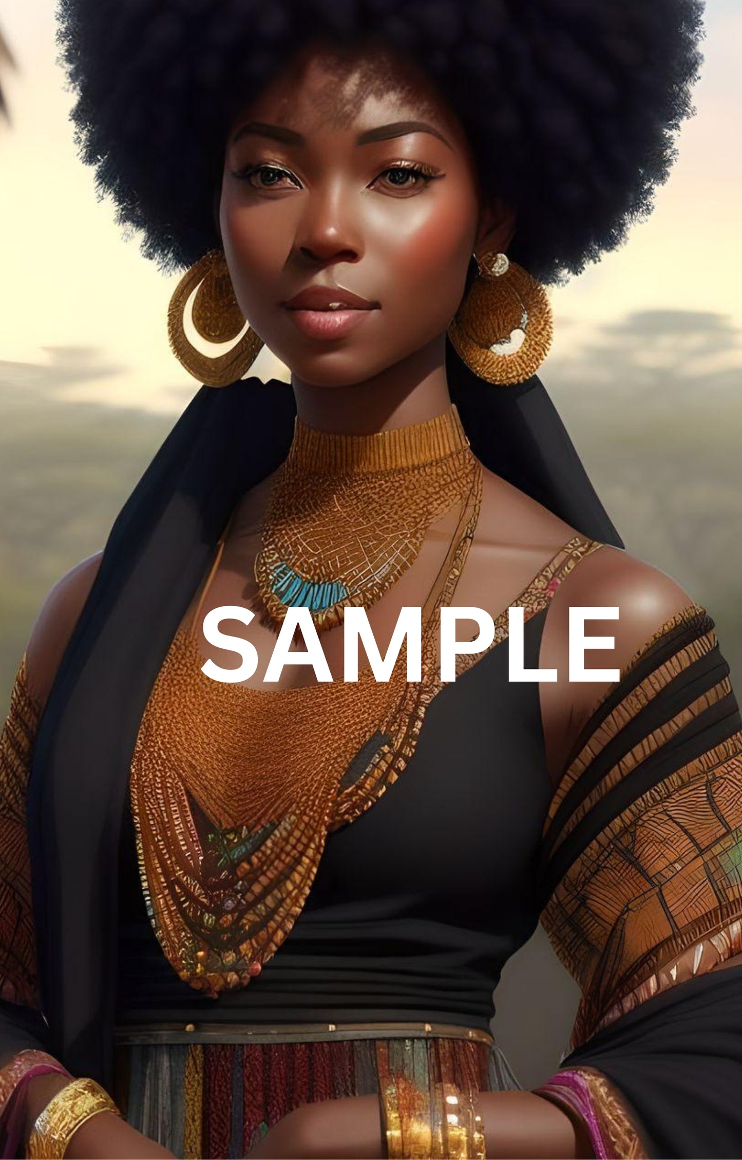 African Beauty Framed Art - Digital Download
