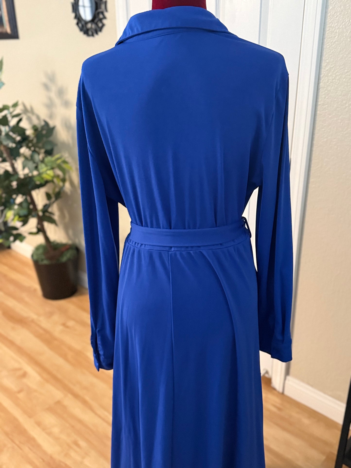 Plus Size Button Down Maxi Length Dress, 2XL