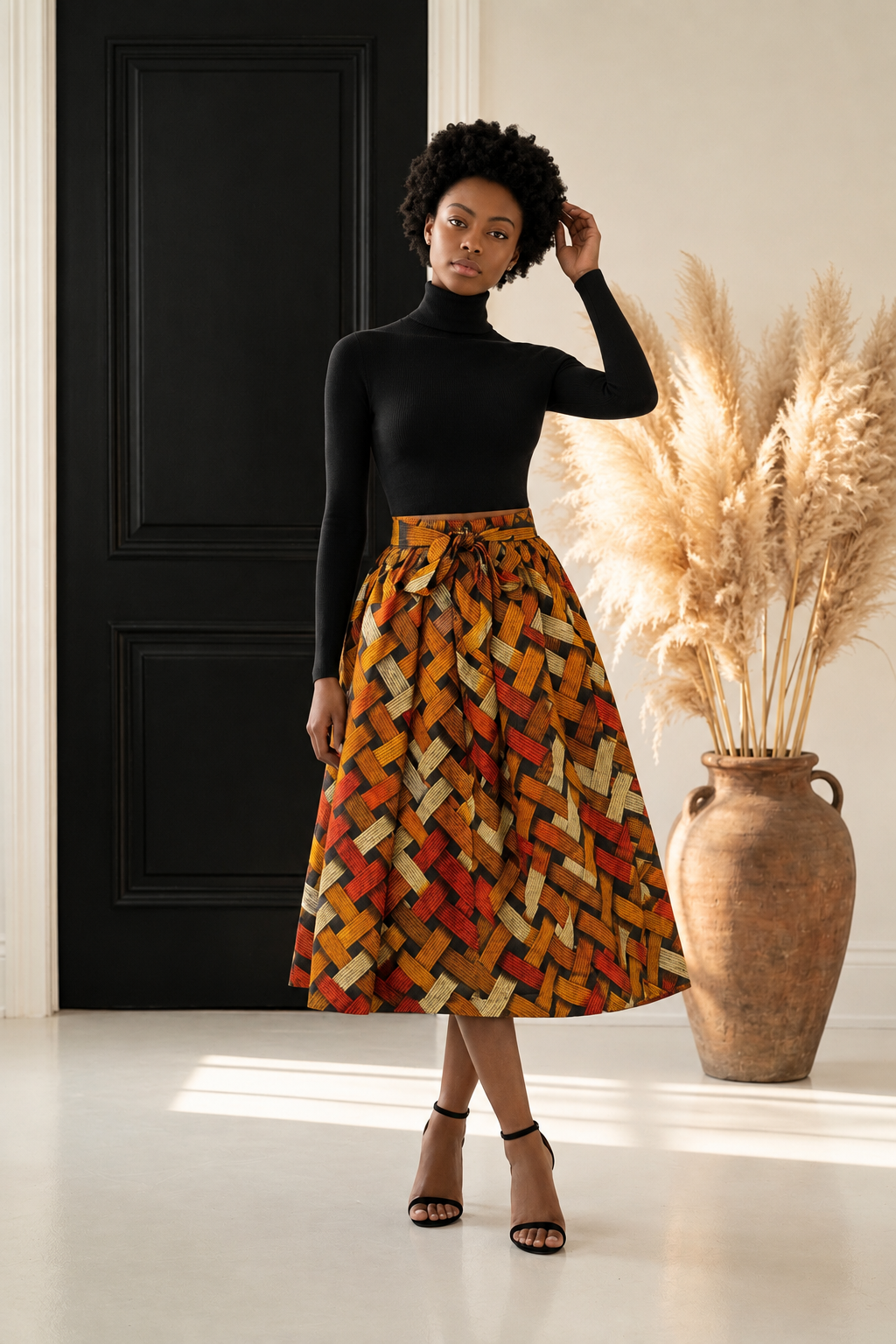 Ankara Midi Flare Skirt (1312 B)