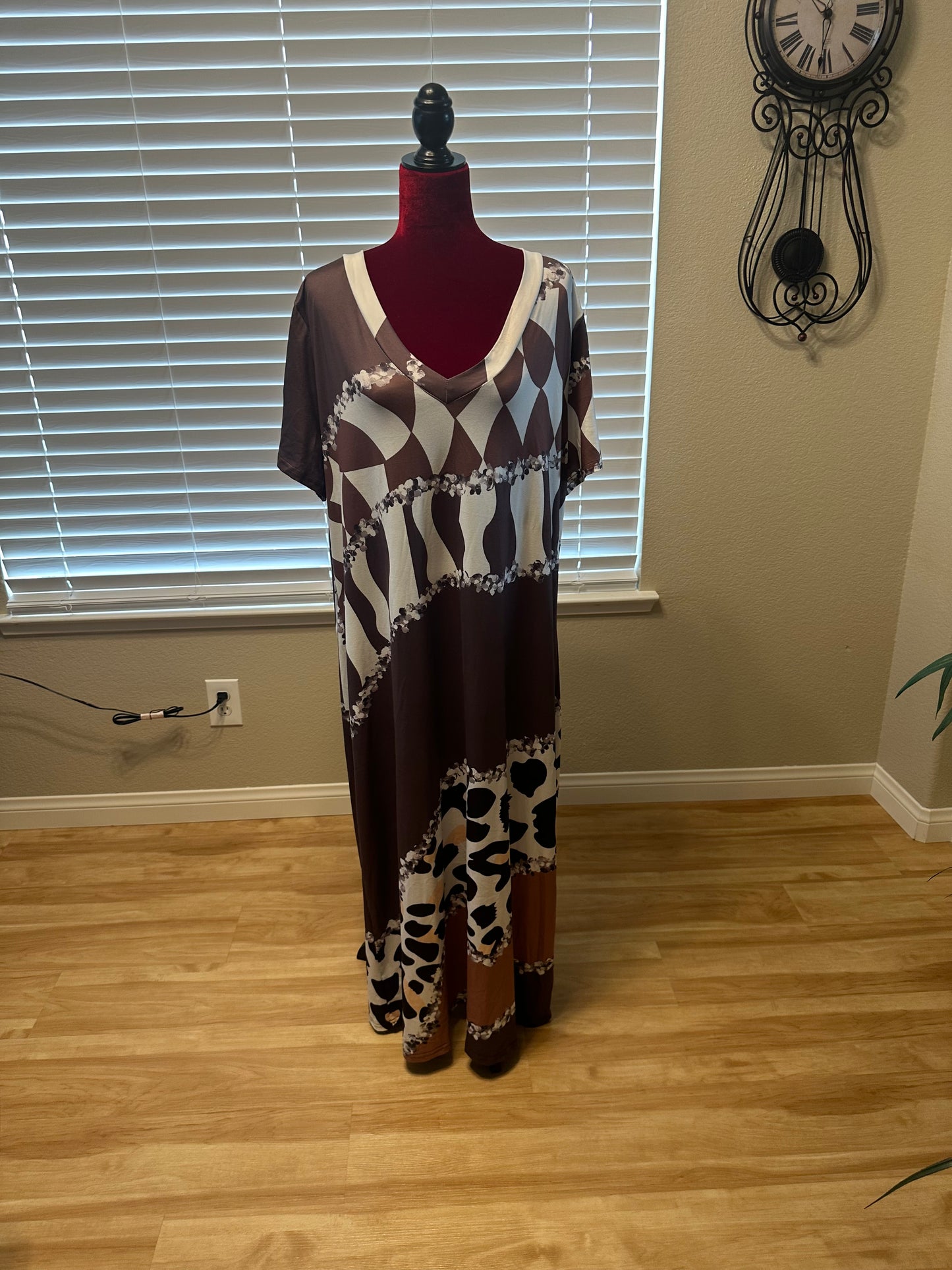Printed Full Length Summer Dress, US Size 16