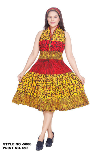 Woman's Mid-Length Smock Dress Print 693/5006