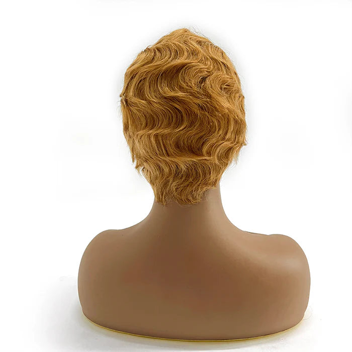 6 Inches Vintage Honey Blonde Finger Wave Glueless BOB Wig