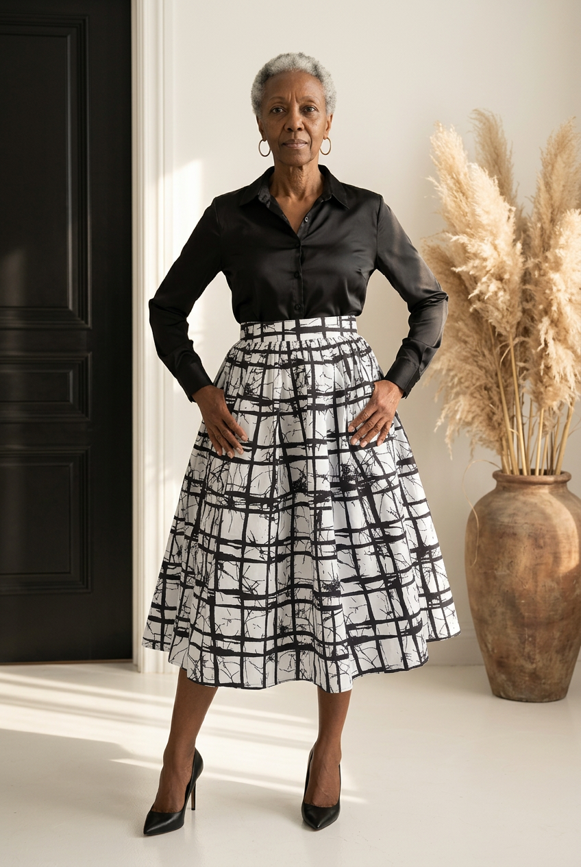 Ankara Midi Flare Skirt (1312 J)