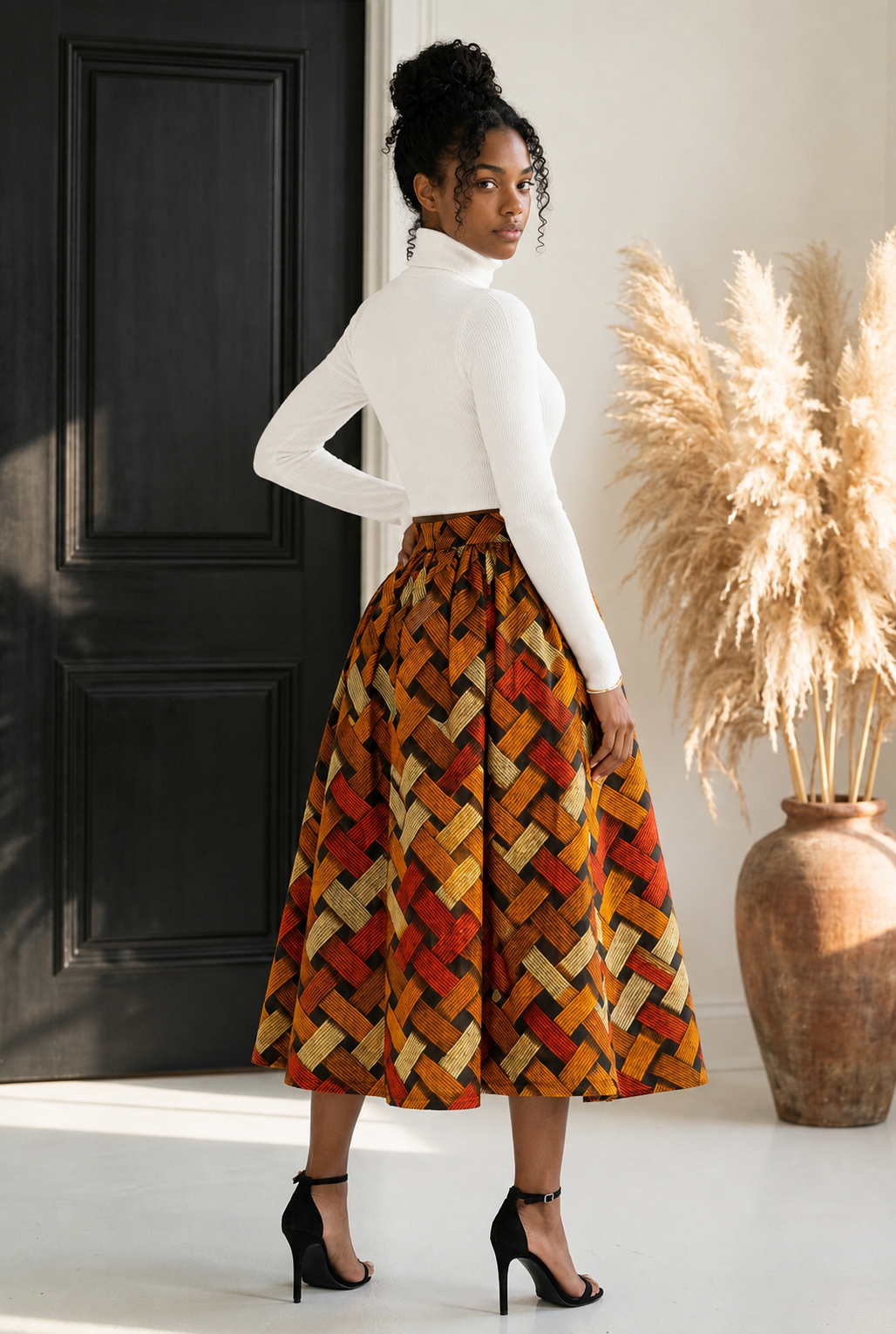 Ankara Midi Flare Skirt (1312 B)