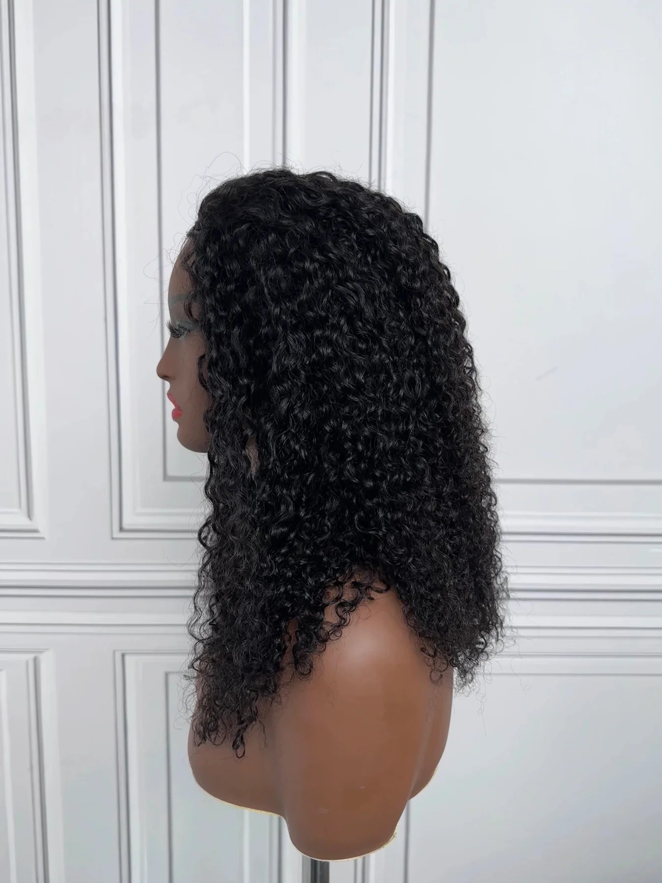 Wear and Go 180% Density Half Wig Messy Curly Human Hair