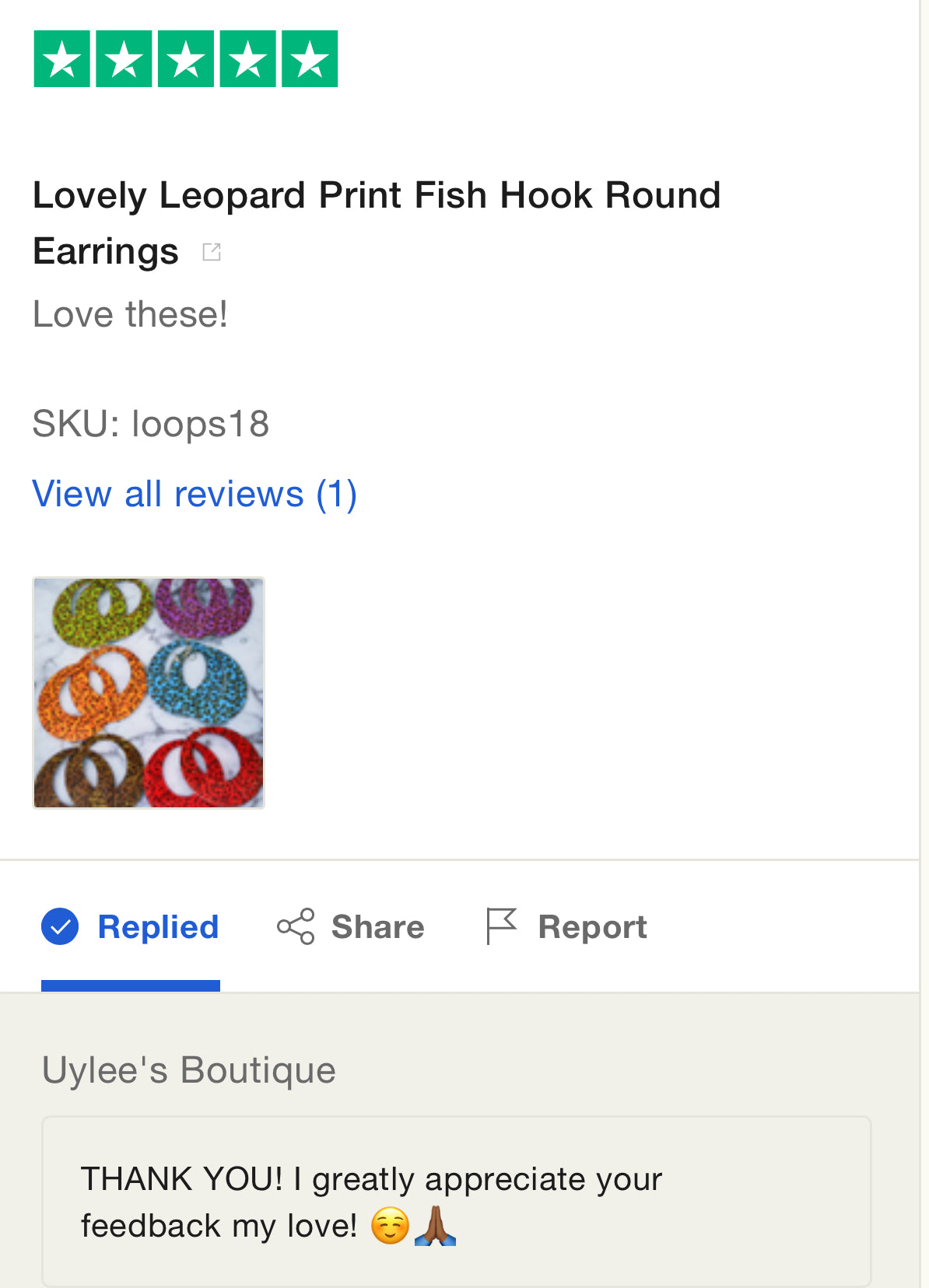 Lovely Leopard Print Fish Hook Round Earrings