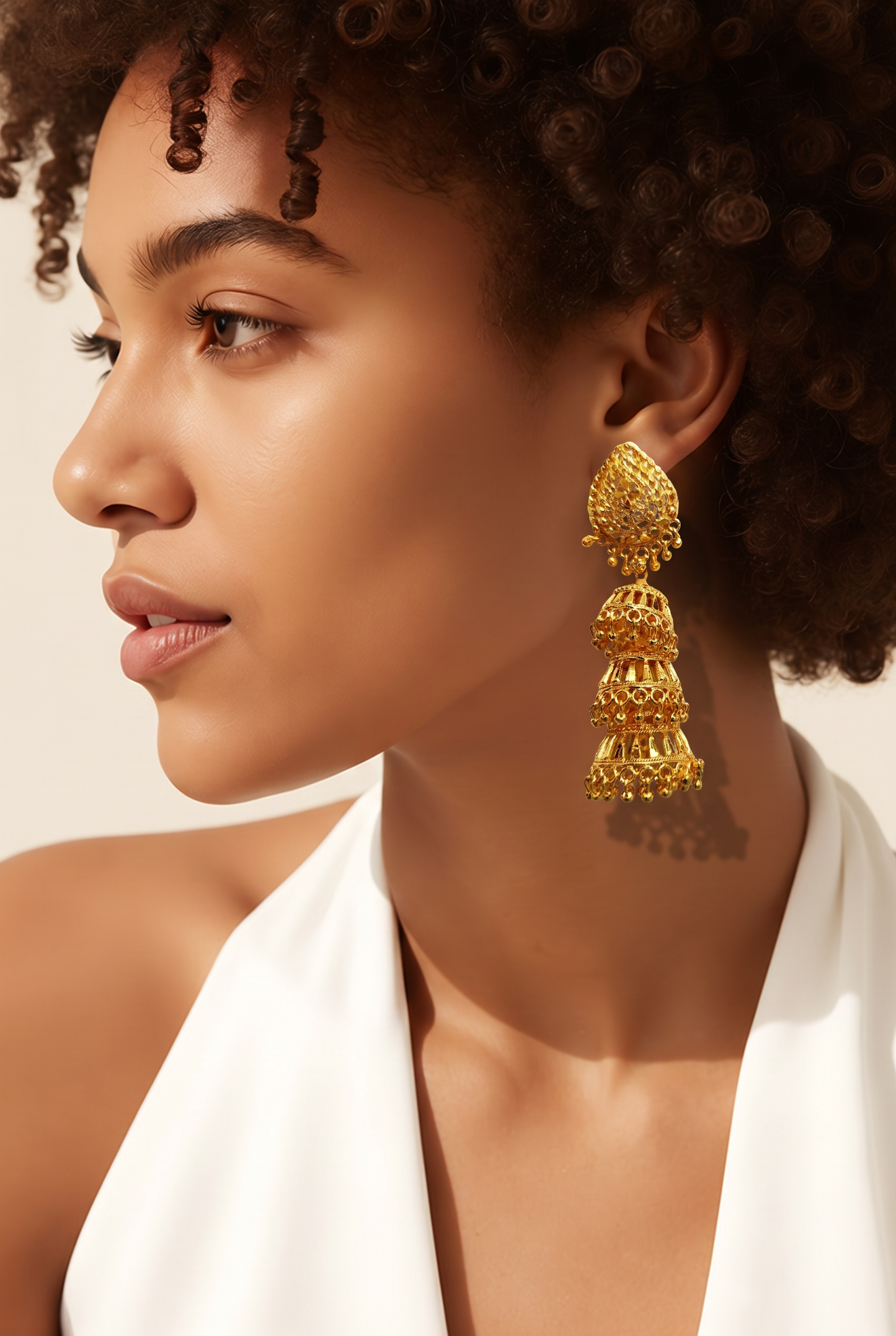 Gold Jumka Earrings (C)
