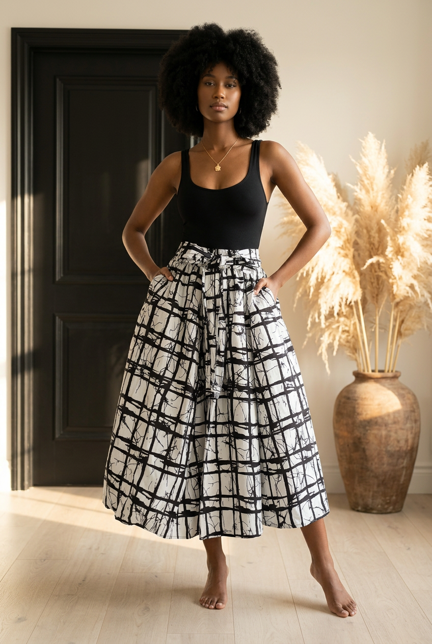 Ankara Midi Flare Skirt (1312 J)