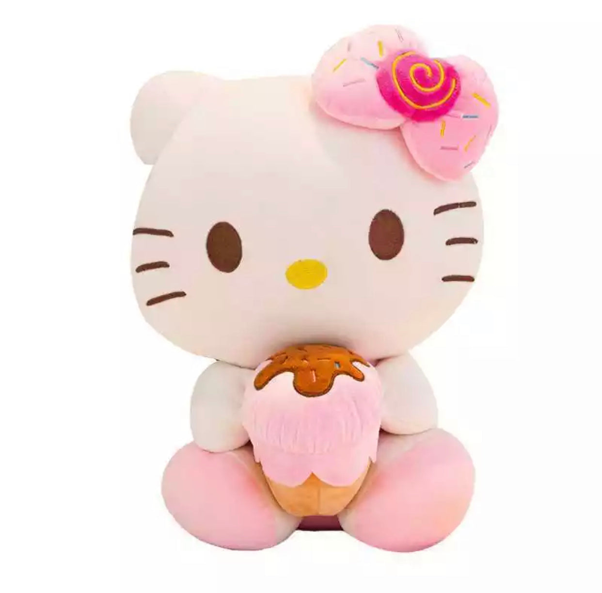 Adorable Kawaii Sanrio Hello Kitty Ive Cream Cone Plush Doll - Stuffed Toy