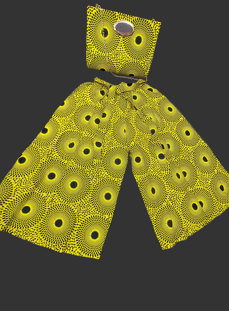 Combo Palazzo Pant & Pocketbook Set Yellow PS14 (Pants, Headwrap, and Bag)