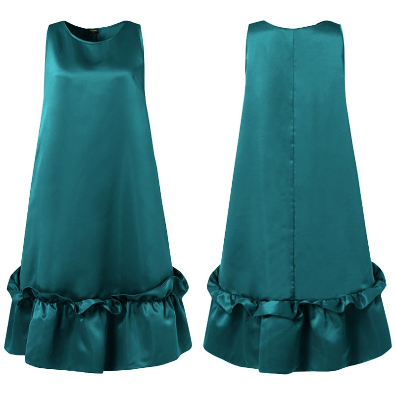 Satin Bohemian Style Vintage Dress, Sizes Small - 5XLarge, Various Colors