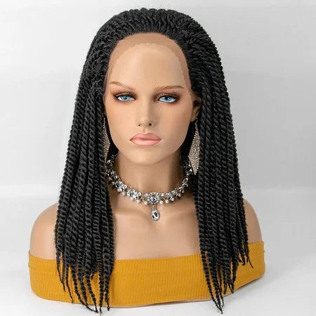 12 Inches 13x2 Reggae Twisted Medium Braids Lace Front Wig Pre-plucked