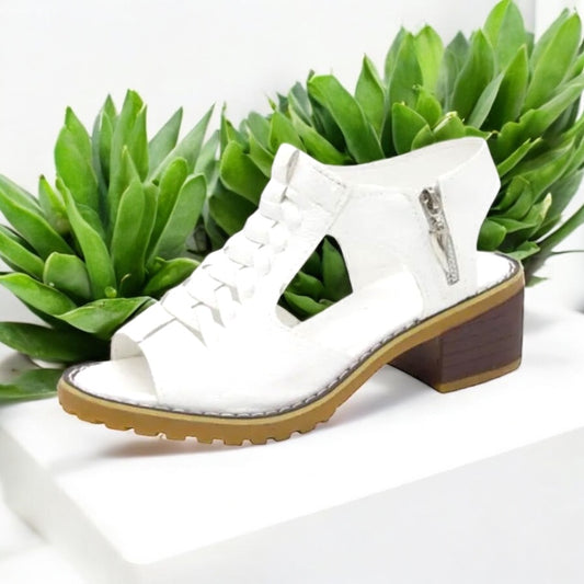 Peep Toe Block Heels Sandals, Five Color Choices