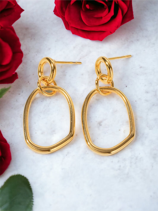 18K Gold-Plated Dangle Earrings