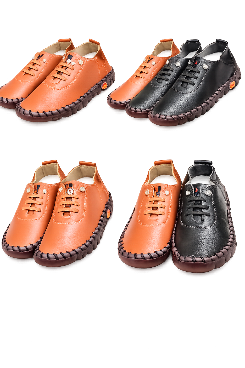PU Leather Round Toe Slip-Ons