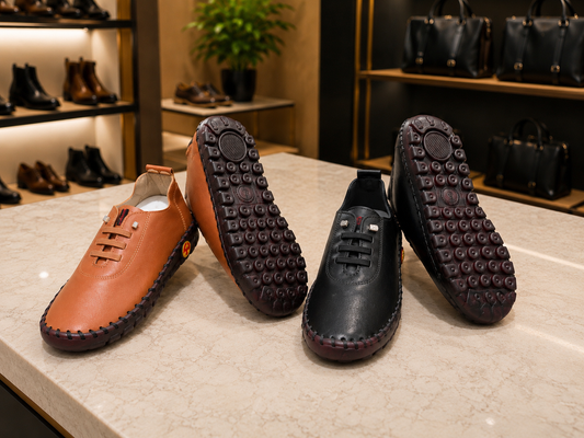 PU Leather Round Toe Slip-Ons