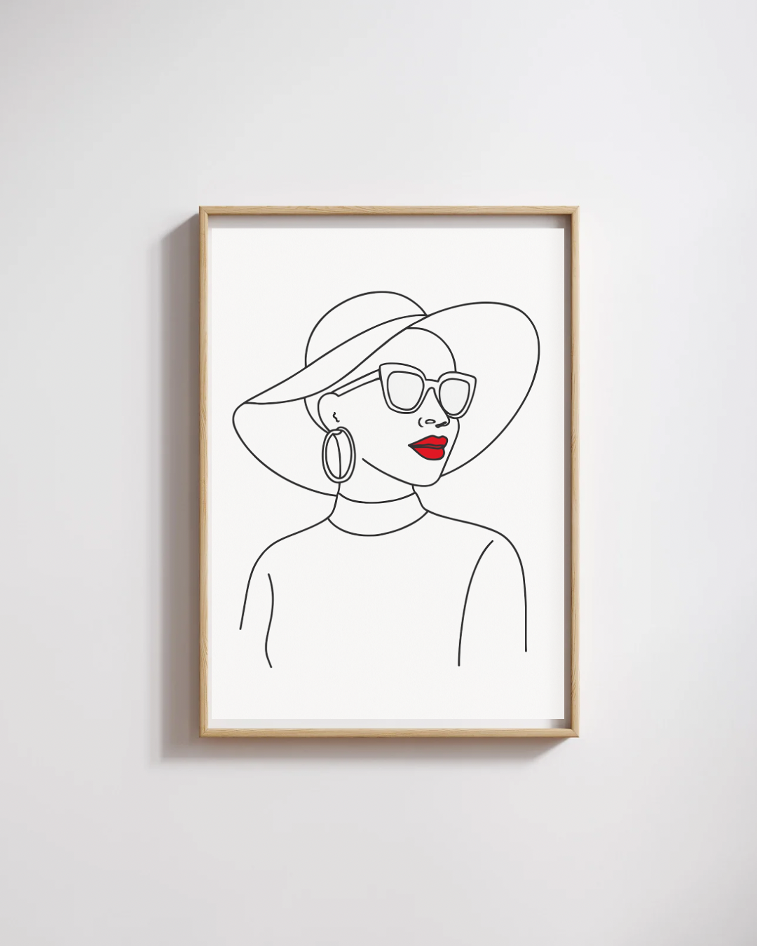 4 Images African American Women Prints with Red Accents | Continuous Line Drawing Posters | 11x14 Digital Prints