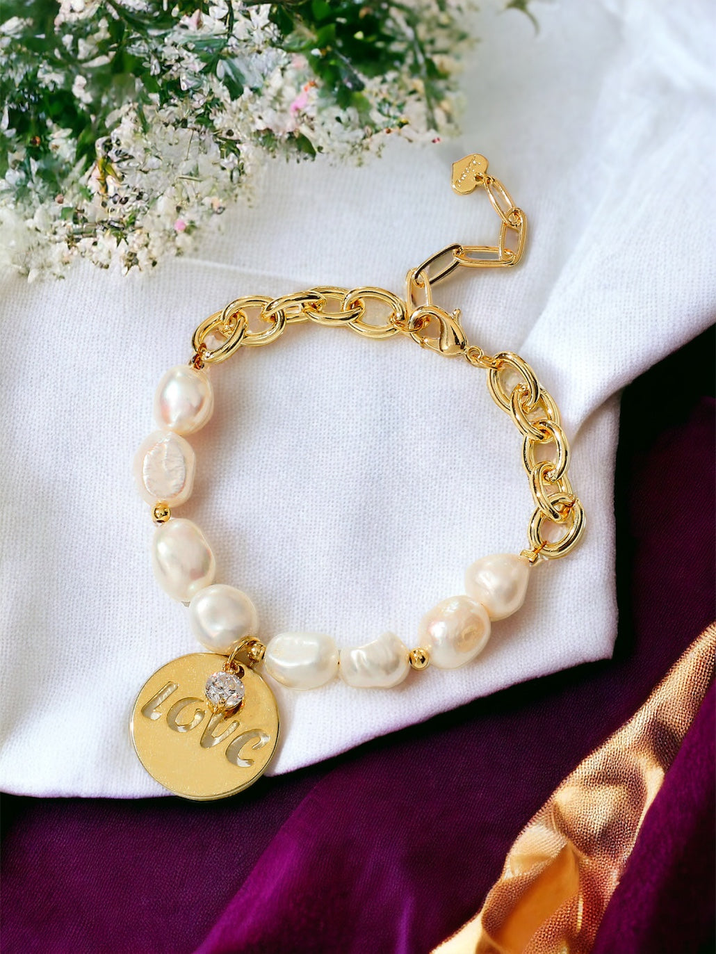 LOVE Freshwater Pearl Bracelet