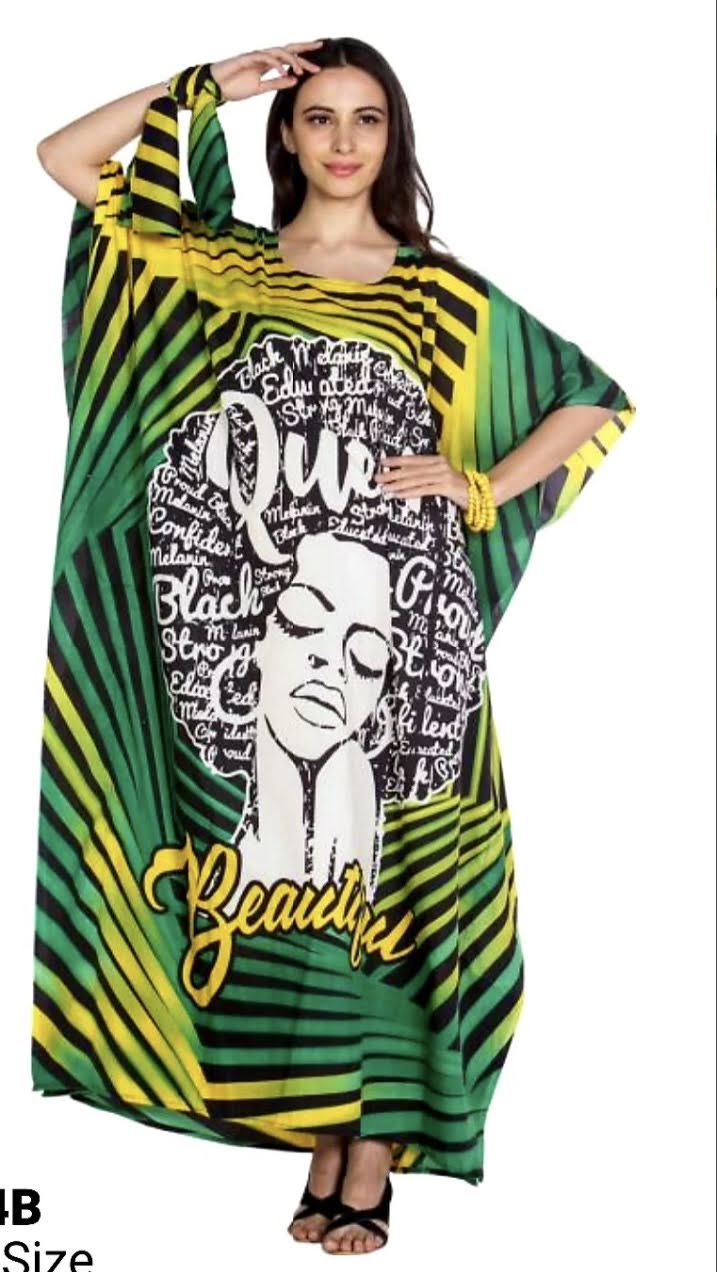 Women Afro Print Kaftan Dress