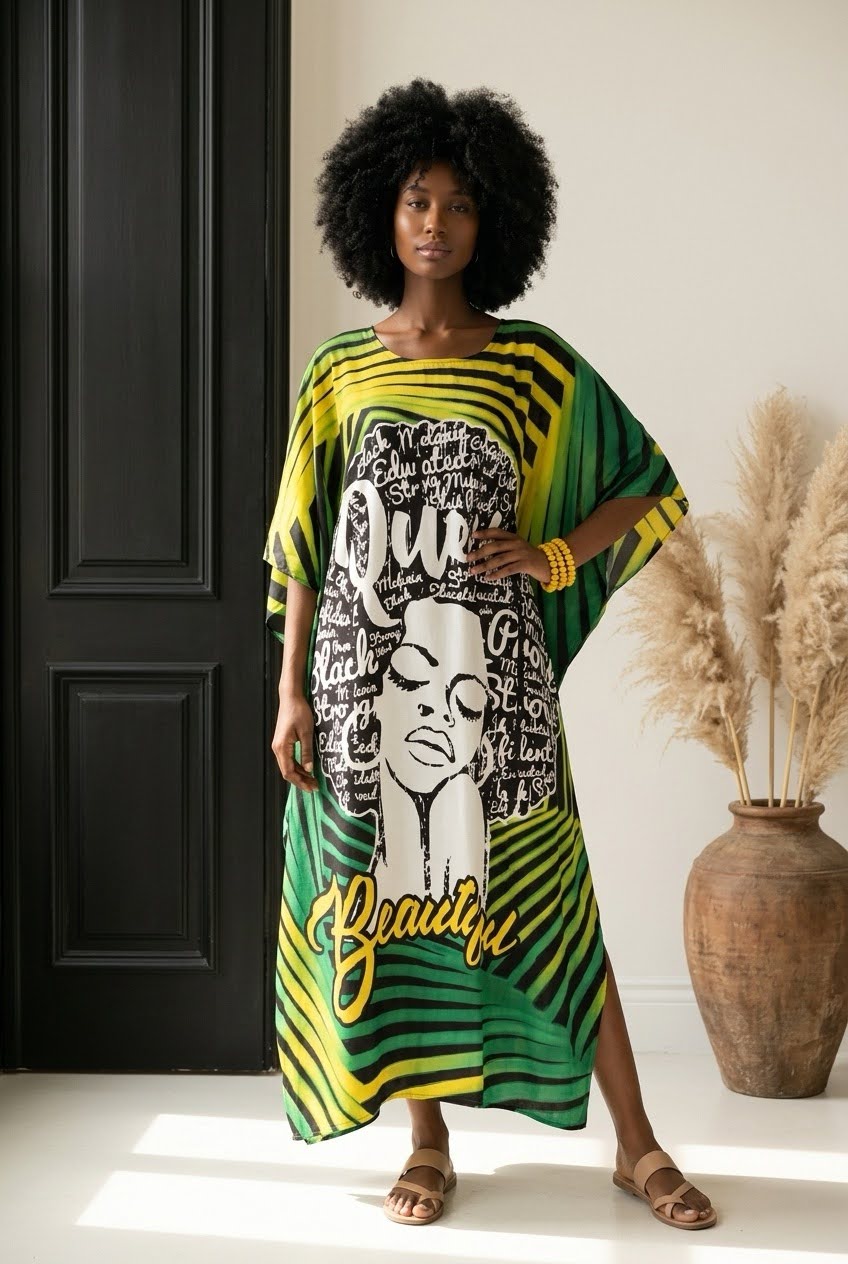 Women Afro Print Kaftan Dress
