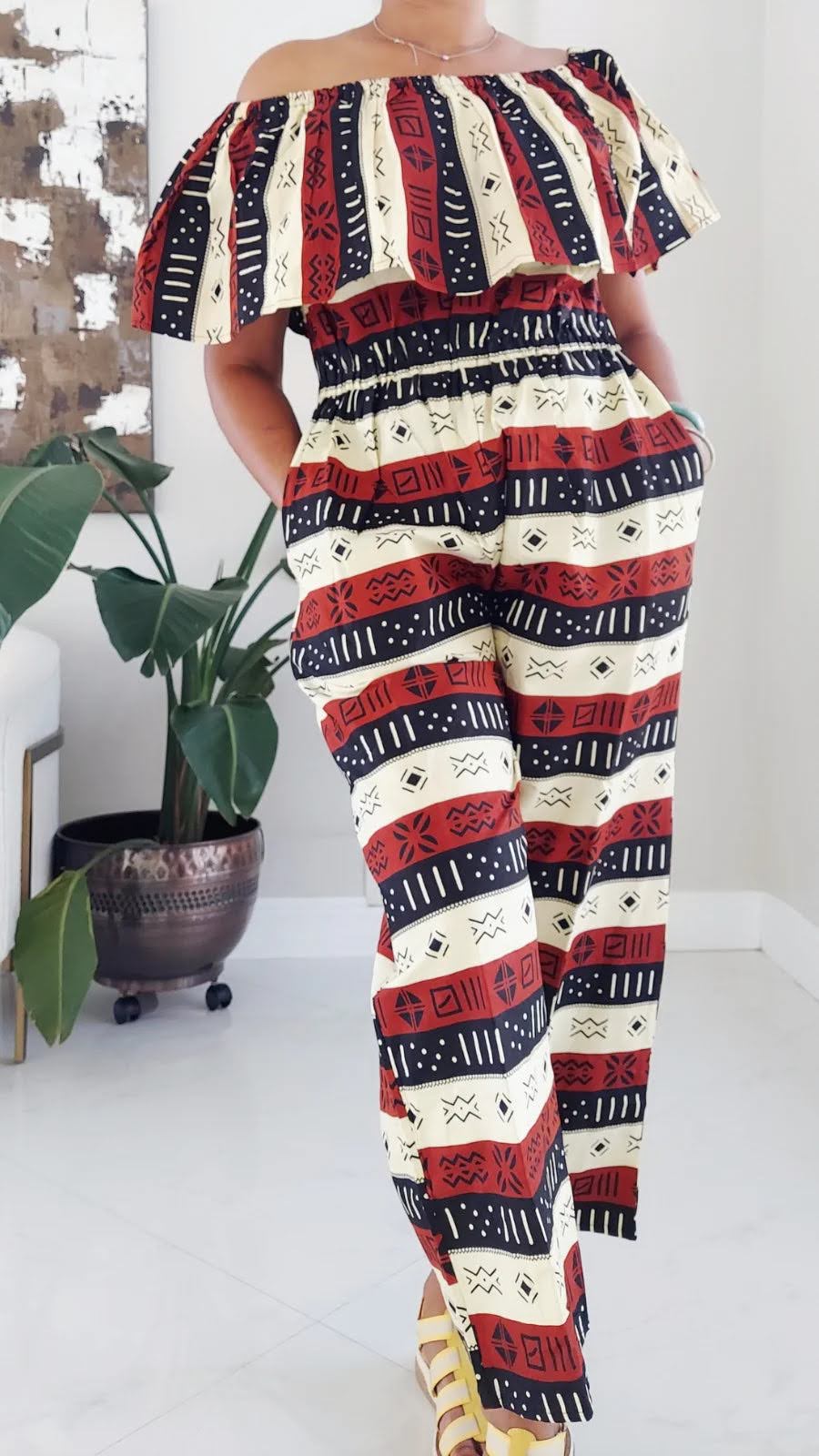 African Print Romper Jumpsuit Onepiece