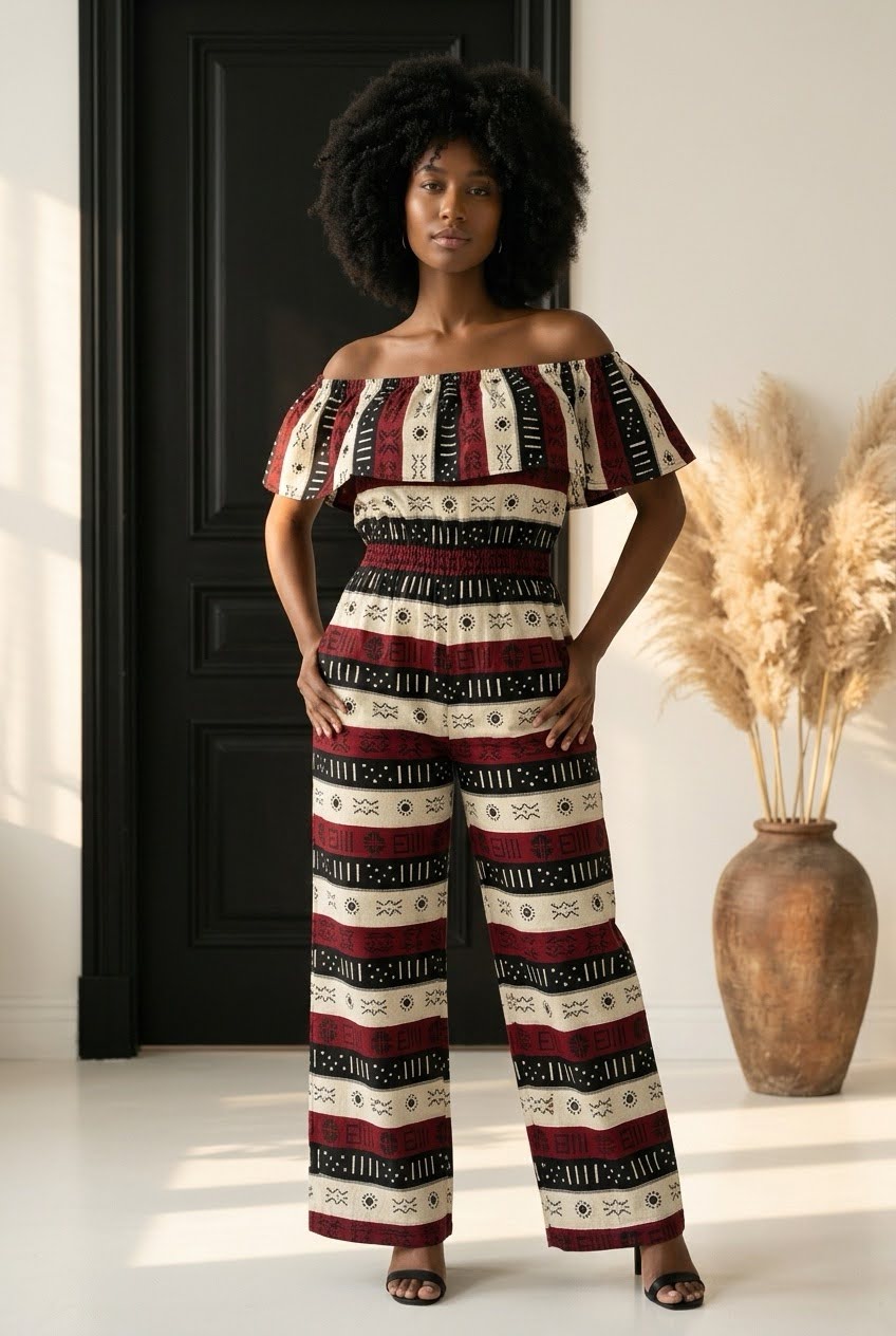 African Print Romper Jumpsuit Onepiece