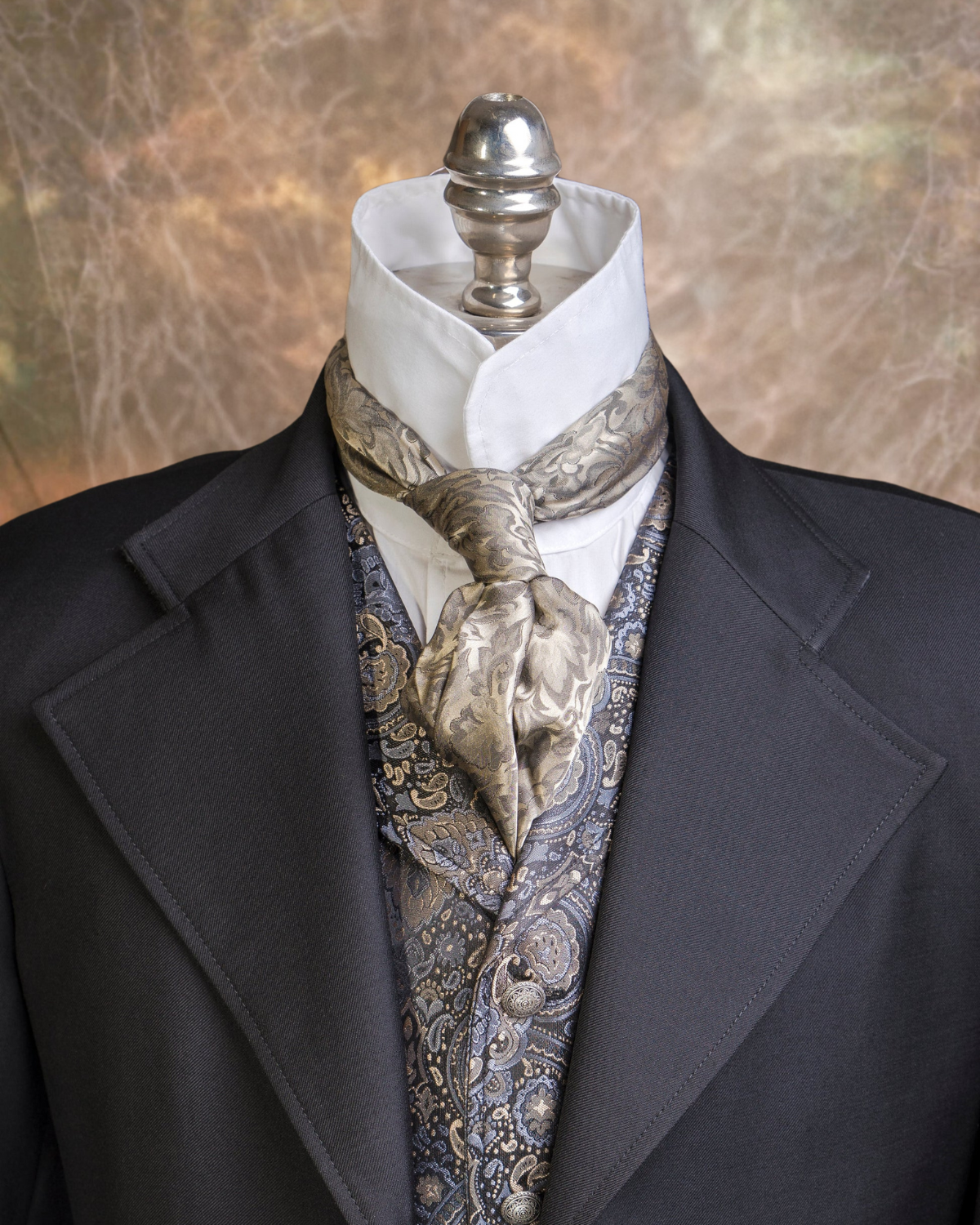 Men's Black Gaberdine Wool Frock Coat