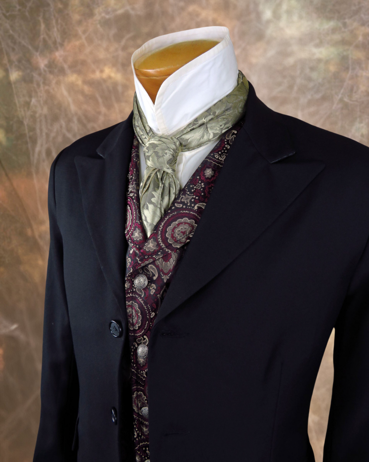 Men's Town Coat - Black Gabardine Wool - Western Cut Blazer