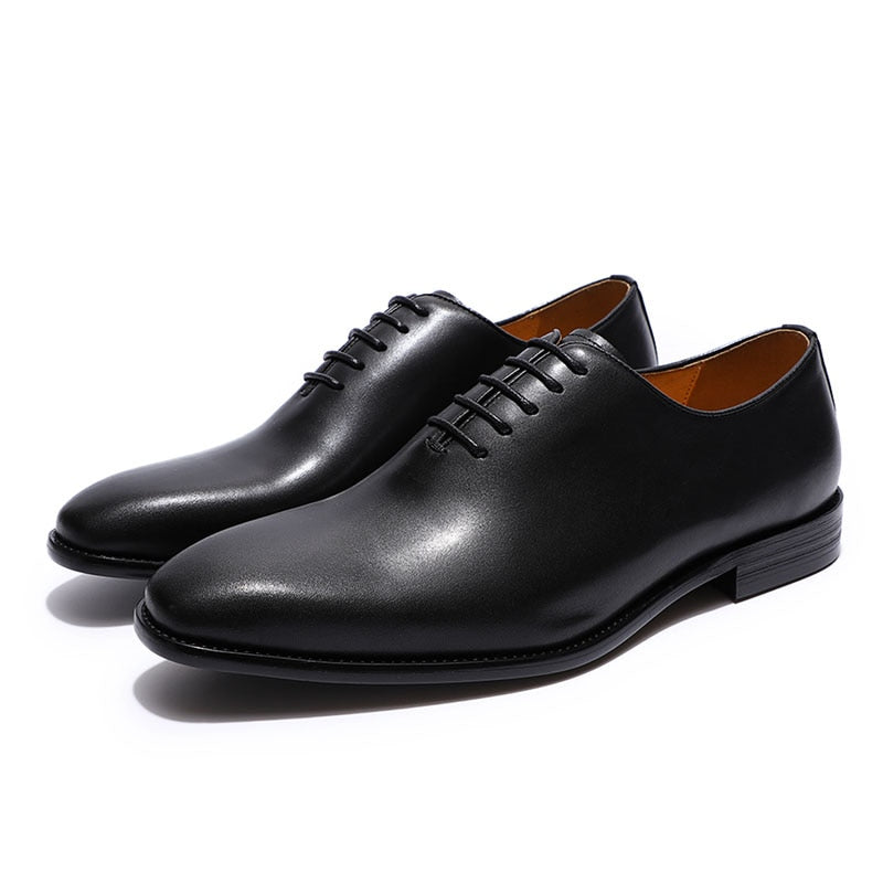Men's Whole Cut Oxfords Plain Toe Genuine Leather Dress Shoes