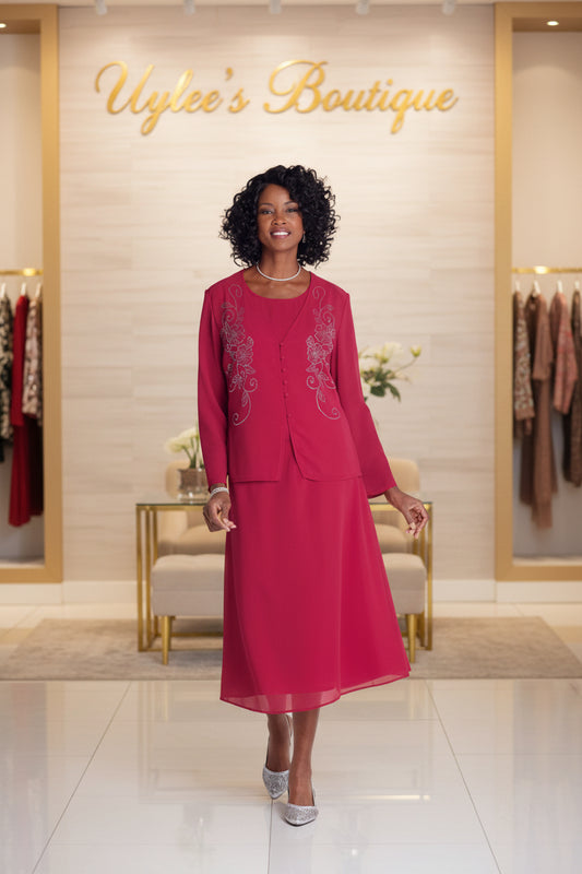 Jeweled Petals 3-Pc. Suit by EY Boutique