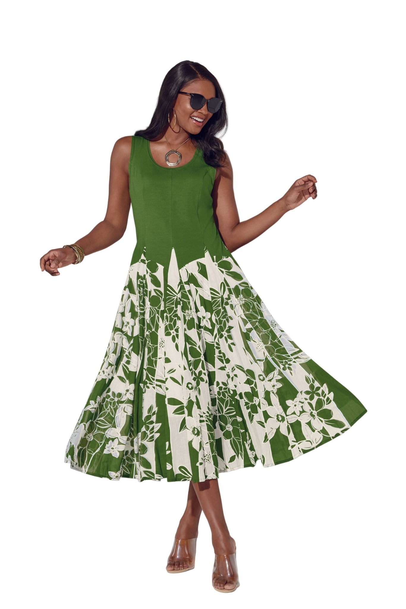 Floral Border Dress by Studio EY