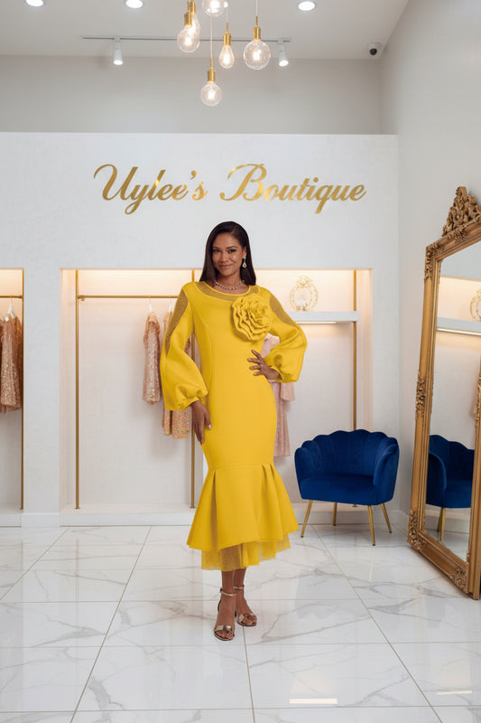 Chic 'n' Shapely Flounce Midi Dress by EY Boutique