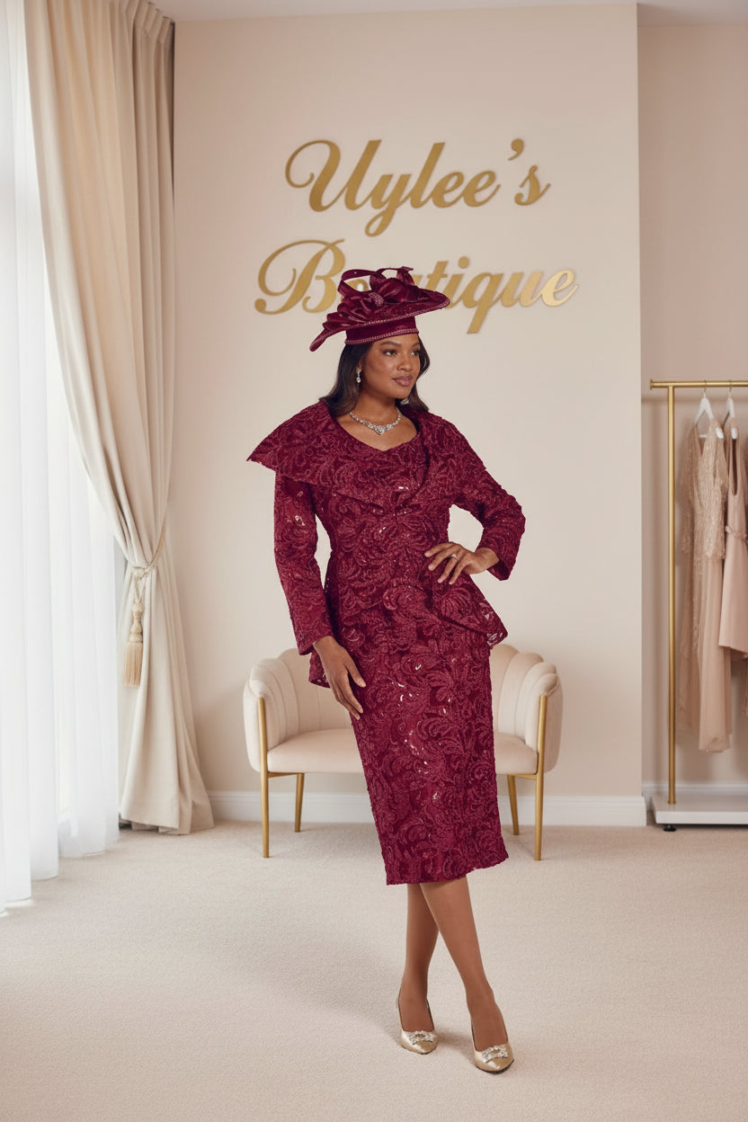 Ruffled Soutache Hi Lo Suit by EY Boutique