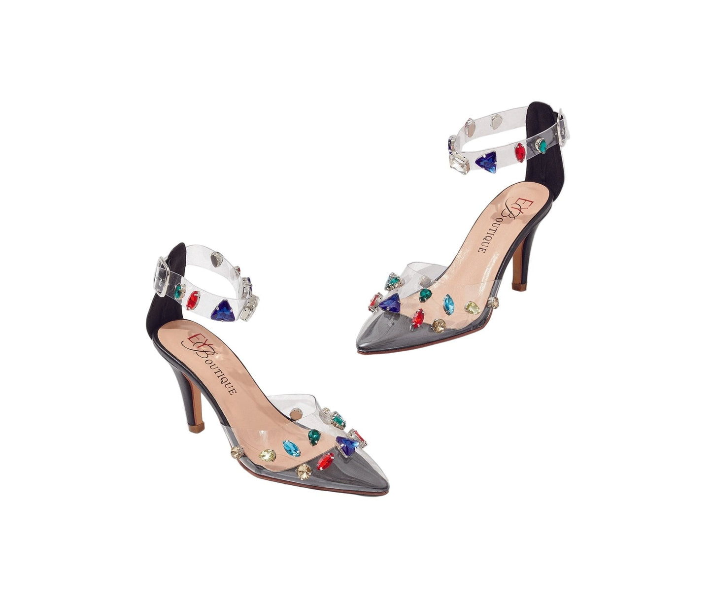 Clearly Jewels Ankle Strap Heels by EY Boutique