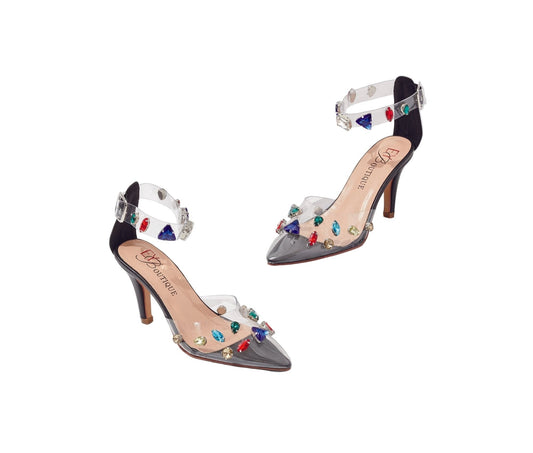Clearly Jewels Ankle Strap Heels by EY Boutique