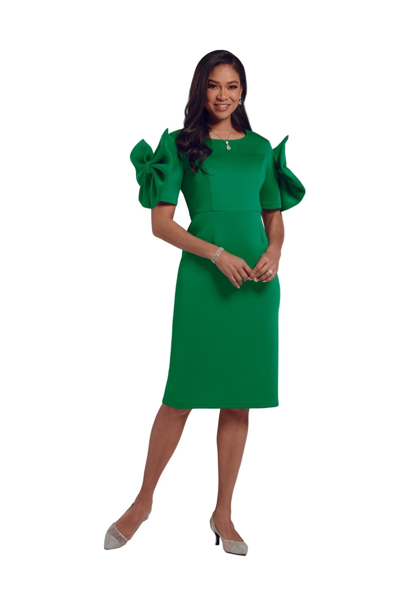 Bows on Your Shoulder Midi Dress by EY Boutique