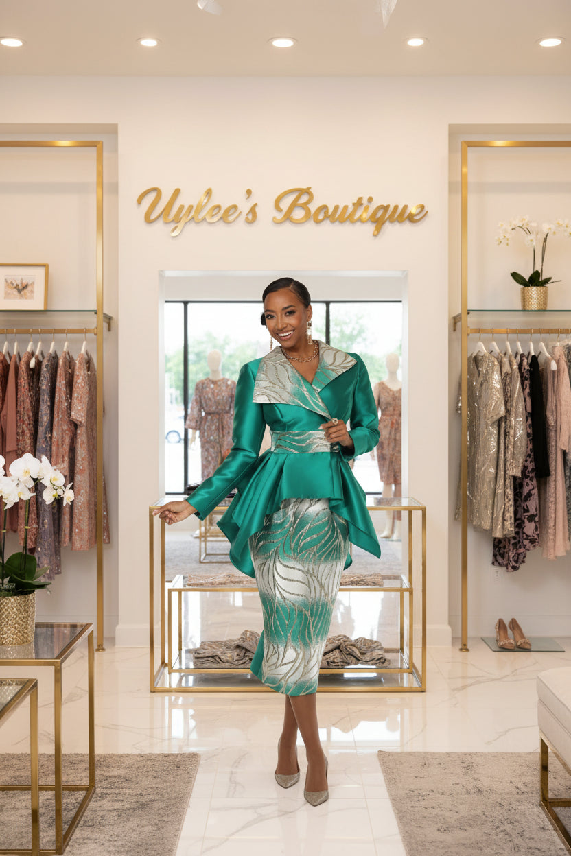 Luxurious Leaves Suit by Lisa Rene Black Label